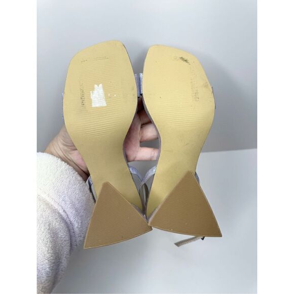 BP Sandals Womens Size 5 Lilac Parker Ankle Strap Chunky Triangular Heels - Picture 10 of 10